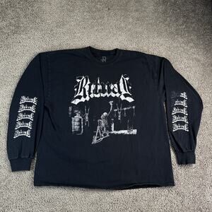 Ritual Shirt Mens Extra Large Black Skeleton Graphic Long Sleeve Metal Band Tee